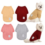 KATOLK 4 Pack Dog Knitted Sweater Dog Clothes for Small Medium Dogs, Warm Soft Puppy Kitten Dog Sweaters for Boy Girl Pet in Winter, Pet Cat Clothes Outfits Cold Weather Pullover for Chihuahua (S)