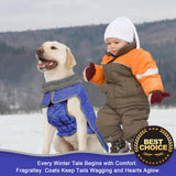 Fragralley Dog Winter Coat, Waterproof Windproof Reflective Fleece Jacket with Harness Hole, Warm Snow Vest for Small Medium Large Dogs, Ideal Gifts