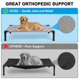 Elevated Dog Bed Raised Cooling Dog Cot for Large Dogs, Portable Indoor & Outdoor Pet Bed with No-Slip Feets Breathable Mesh Pet Bed for Camping Outdoor
