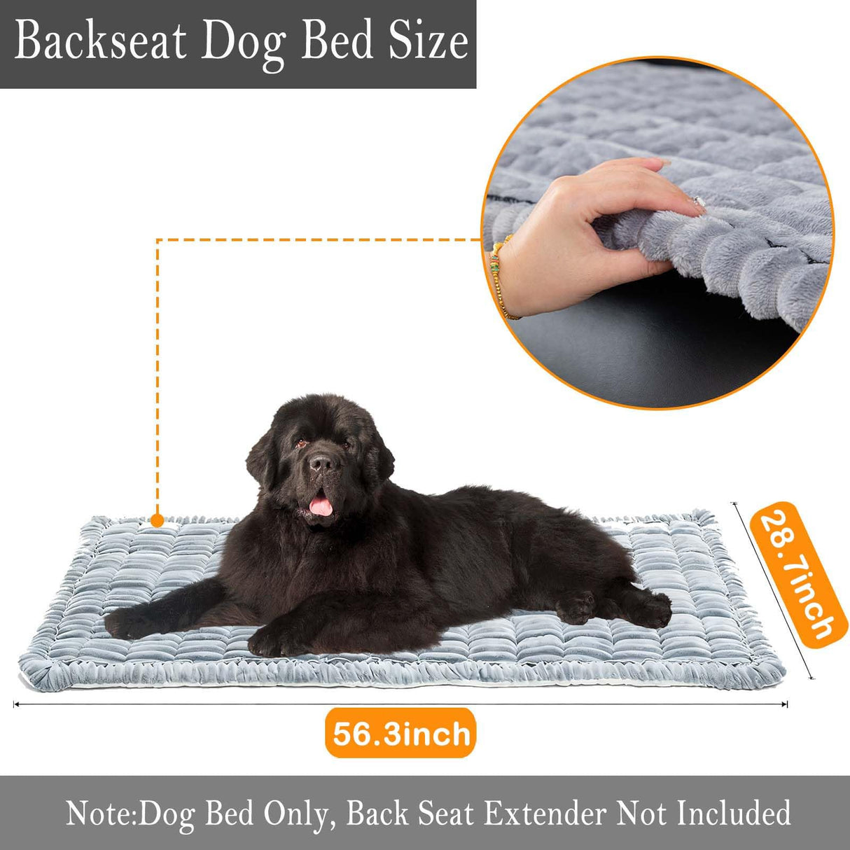 HYuMCCyhT Pet Couch Covers for Sofa Protector for Dogs Washable Backseat Pet Bed Mat Dog Bed Non-Slip Travel Pet Mat Fit (Grey, for Truck/Large SUVs（56.3"x28.7")