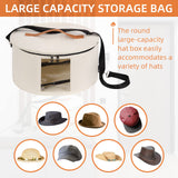 Ohiyoo Hat Box Hat Storage Box 16'' x 8'' Travel Hat Box Hat Boxes with Lids Round Hat Boxes for Women Storage Hat Foldable Box for Travel Stuffed Animal Toy Storage Bin with Lid (White)