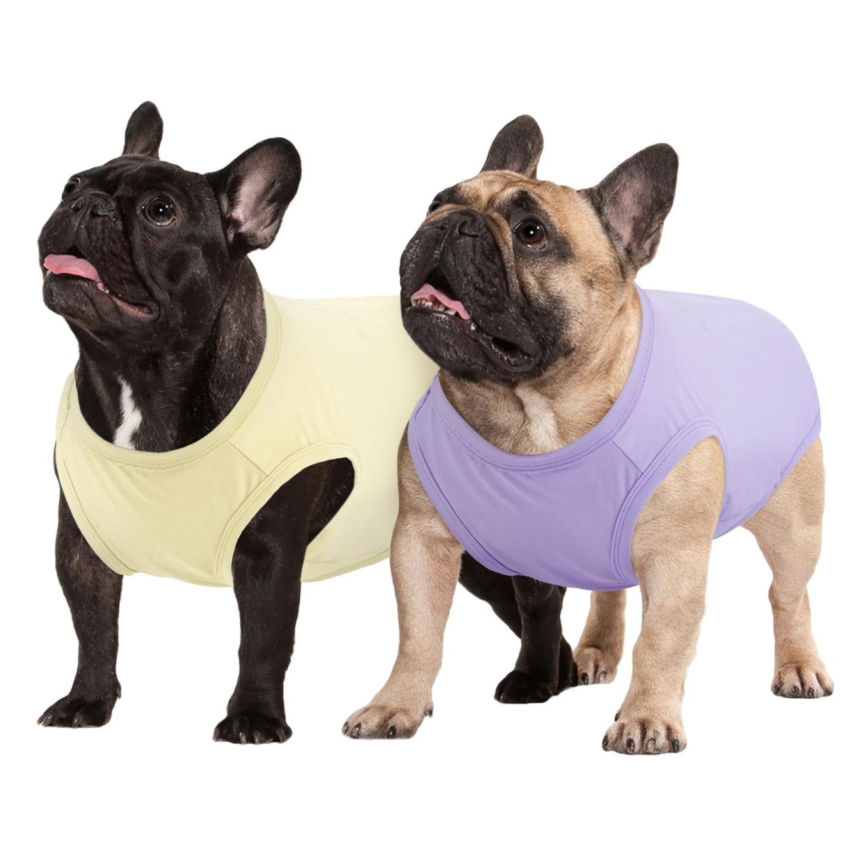 Kuoser 2 Pack Dog Shirts UPF 50+ UV Sun Protection, Lightweight Quick Dry Dog T Shirts for Small Medium Large Dogs, Breathable Pet Vest Dogs Tshirt Pet Clothes for Indoor Outdoor, Purple & Yellow S