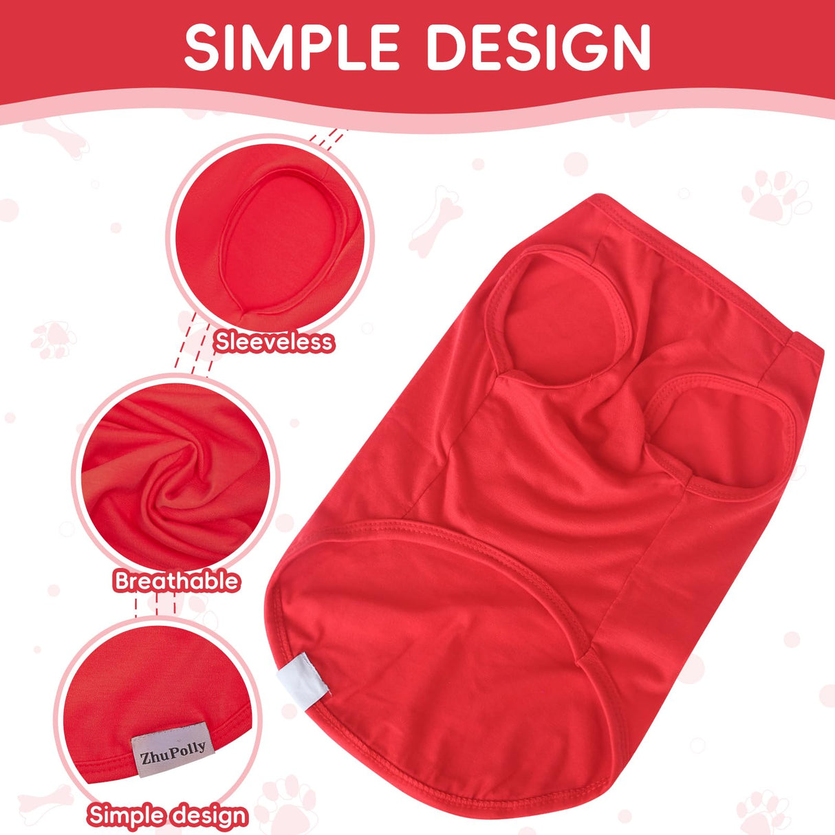 ZhuPolly Dog Shirts for Large Dogs Boy Girl 2 Pack Stretchy Lightweight Spring Calm Puppy Clothes Breathable Tshirts for Medium Dogs Red and Blue Size 3XL for Christmas