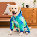 Dog Hoodies Winter Coat for Large Medium Dogs, Pullover 6 Legs Warm Coat Hooded Sweatshirt, Fleece Hoodie for Cold Weather (Bandhnu Green, 5X-Large)