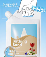 BUCATSTATE Hamster Sand, No-Dust 6.6LB Chinchilla Dust Bath with Pour Spout, 100% Natural Desert Bathing Sand for Syrian Hamster Gerbil Rat Mice Small Animals (Flower Smell)