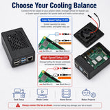 Case for Raspberry Pi 4, ABS Pi 4 Case with Cooling Fan, Pi 4 Heatsink, Simple Removable Top Cover for Pi 4 Model B/ 4B