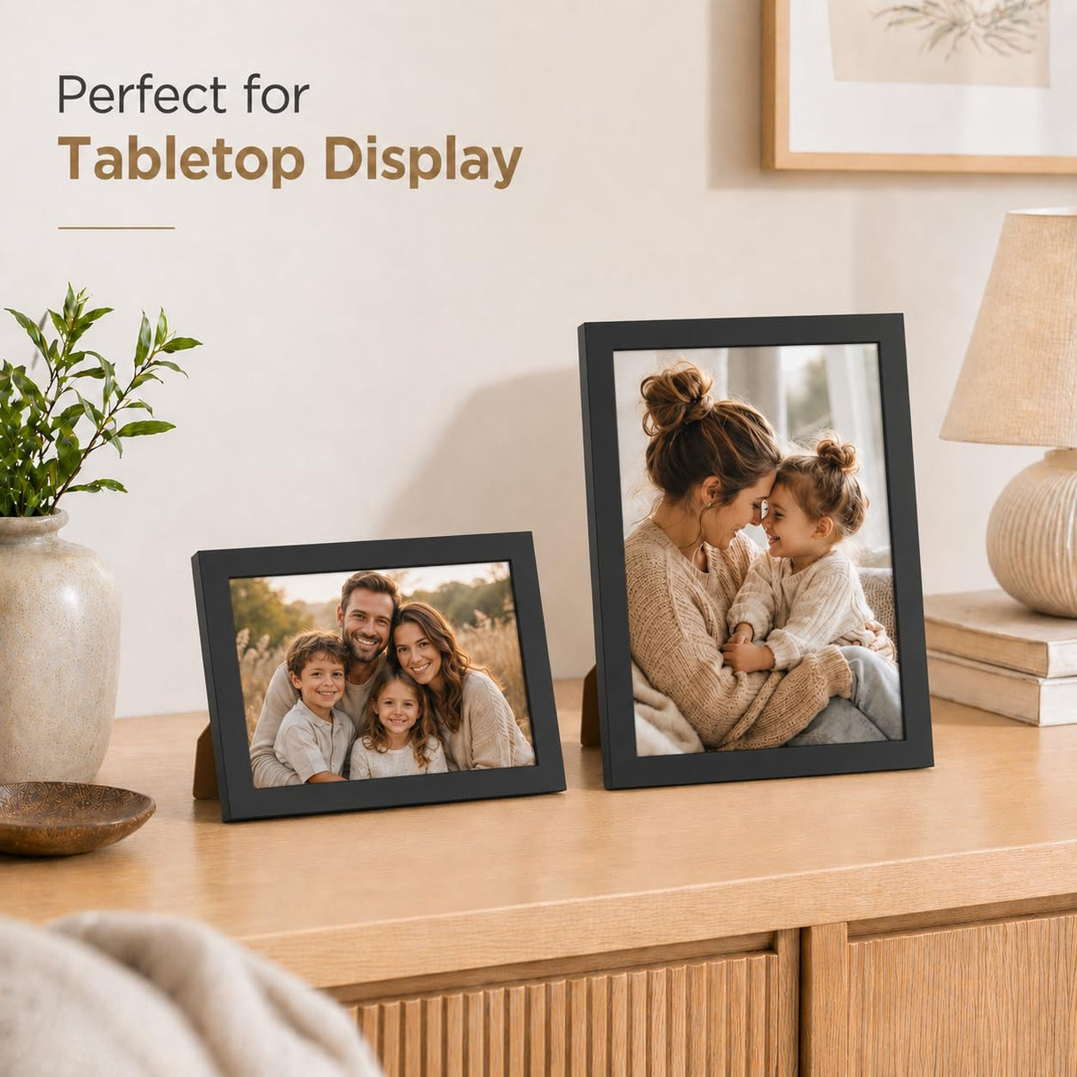 8.5x11 inch Picture Frame Black for Certificate Poster and Photo, Horizontal and Vertical Formats for Wall Hanging or Tabletop, 8.5x11 Frame with Shatter Resistant Plexiglass, Black