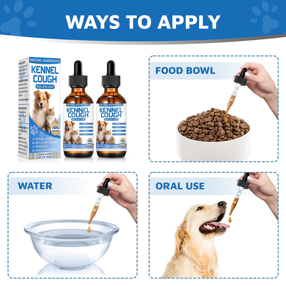 Kennel Cough Herbal Drops for Dogs & Cats,Dog Cough Treatment,Dog Cough Suppressant,Kennel Cough for Dogs,Coughing Treatment Liquid,Cough Treatment for Cats,Natural Cough Supplement for Cat