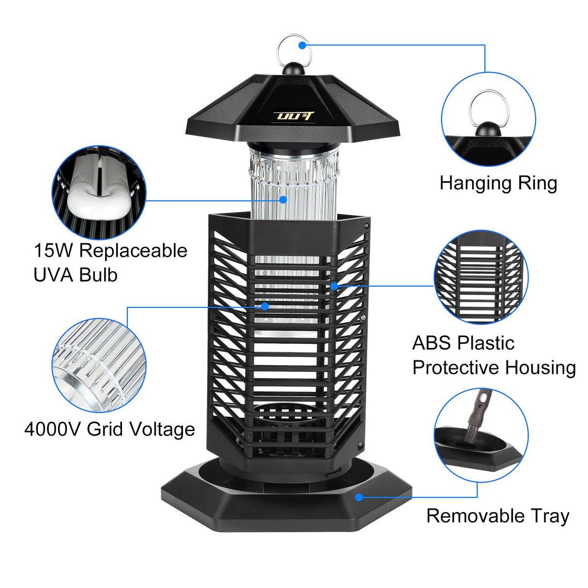 Bug Zapper, Electronic Mosquito Zapper Outdoor Indoor, Portable Fly Trap Insect Zapper Mosquito Killer Lamp
