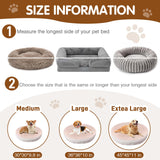 Dog Bed Covers Replacement Washable for Round & Donut Bed Waterproof Dog Bed Sheets Soft & Noiseless Pet Bed Cover 36" x 36" x 10" Beige