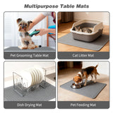 Dog Grooming Table Mat Pad Non Slip, Multipurpose Soft Pet Grooming Table Mats at Home, 28 x 19.7 Inch Silicone Durable Anti-Fatigue Groomer Mats Paw Protection Easy-Clean Cat Dog Bath Mat (Grey)