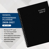 BooQool Planner 2026-2027 for Office, School, Home - Spiral Bound Academic Monthly Weekly Calendar July 2026 - June 2027 Organizer with To Do List, Tabs & PP Cover 8" x 10"