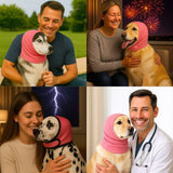 2-Pack No Flap Ear Wraps for Dogs & Dog Ear Muffs – No Shake Ear Wrap + Ear Cover with Noise Protection for Bath, Grooming & Drying – Anxiety Relief & Hematoma (Pink, L)