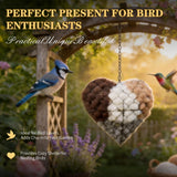 IENG Alpaca Fiber Bird Nesting Heart House Handmade Material Wild Birds Fur for Balls Wool Natural Box Nest Lovers Gift Holder Birdhouse Nido De Pajaros Cage Outdoor Yard Art Winter Shelter