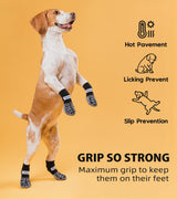 Purrzone 6 Pcs Non-Slip Dog Socks with Cute Bone Paw Grips Indoor Dog Socks for Hardwood Floors, Booties for Hot Pavement, Socks for Winter Snow, Paw Protector Socks (Modern Grey, Small)