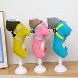 Izefia Dog Coat Pet Apparel Jumpsuit Windproof Cold Weather Coats 4 Legs Jacket Harness Chest Strap Warm Winter Thick Clothes Waterproof Snow Proof Cotton Coat for Small Dog Medium Cat Yellow M