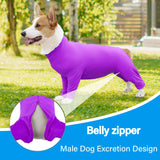 Etdane Recovery Suit for Dogs Surgery Suit Female Spay Dog Surgical Recovery Suit Male Dog Onesie for Surgery Female Anti Licking Wounds Dog Shedding Suit Purple/Large