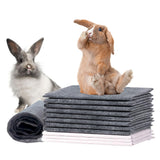 kathson 100 Piece Rabbit Pee Pads,Disposable Pet Pees Pad,Cage Black Carbon Liner,Super Absorbent Leak Proof Cushion Reduce Odor Bunny Training Accessories for Puppy Kitten Hamsters Hedgehog(S)