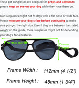 G010 Dog Pet Costume Prop Aviator Sunglasses Medium Breeds 20-40 lbs (2-Pack Black+Navy Blue)