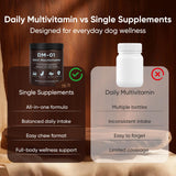 DM-01 Daily Multivitamin, Multivitamin Itch Relief Chews for Dog, Made with 12 Active Ingredients for Hip & Joint, Digestive & Boost Immunity, 60 Chew