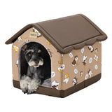 Jiupety Dog House Indoor, L Size Indoor Dog House for Medium Dog, Warm Cave Sleeping Nest Bed for Cats and Dogs, Brown
