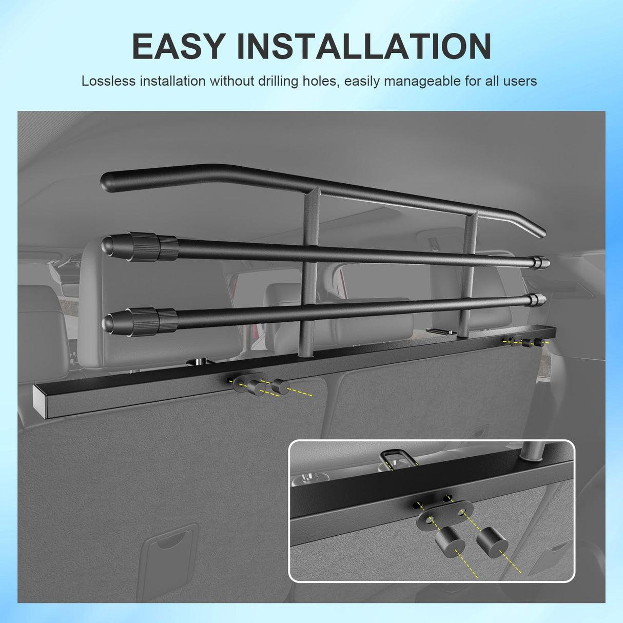 SZYANG Dog Car Barrier Compatible with 2025 2026 Toyota 4Runner Dog Gate Behind 2nd Row Pet Barrier Replacement for 2025 2026 Toyota 4Runner Accessories