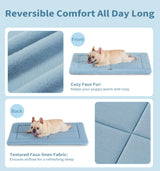 MADE 4 PETS Dog Crate Pad Bed for Medium Dogs, Washable & Reversible, Anti-Slip Kennel Mat for Cozy Sleeping, Soft Fluffy Dog Bed for Indoor & Outdoor Use, 29"x21", Blue