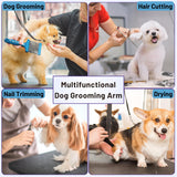 Dog Grooming Arm with Clamp & Pet Grooming Table Accessories - Adjustable Foldable Height 20"-35" with No-Sit Holder, Grooming Restraint for Small, Medium Dogs at Home or Salon