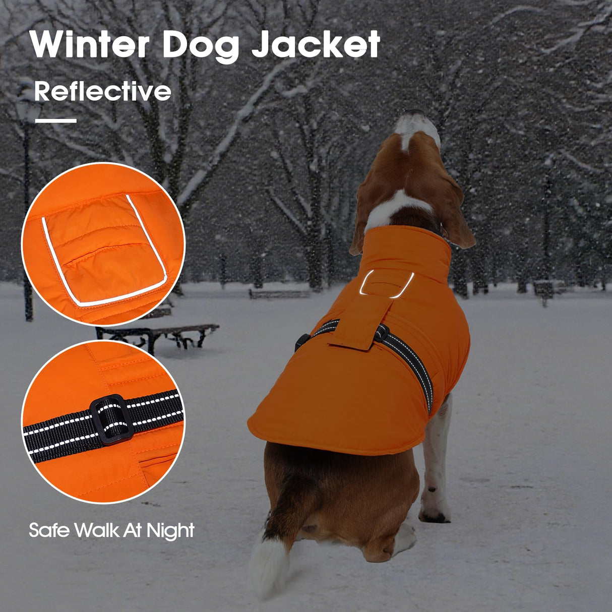 IECOii Dog Winter Jacket Reflective Winter Coats with Harness Hole Adjustable Windproof Jackets Warm Pet Snow Vest for Dachshund Waterproof Cold Weather Coat for Outdoor, Pink, Size M