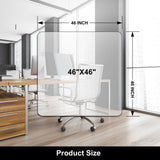 Kuyal Chair Mat for Hardwood Floor,46 x 46 inches Rectangle Desk Durable Wood/Tile Protection Mat for Rolling Chairs, Non-Studded Bottom