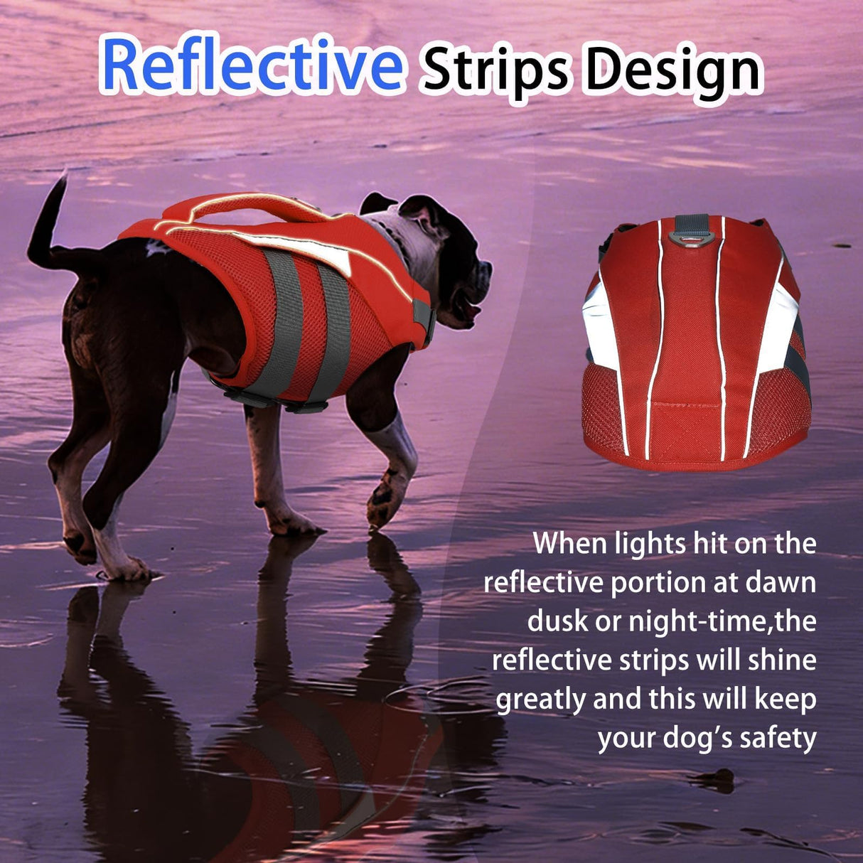 MIGOHI Dog Life Jacket, Reflective Dog Swimming Vest with High Flotation and Rescue Handle, Ripstop Dog Lifesaver for Small Medium Large Dogs, Pet Safety Water Vest for Swimming Boating Surfing