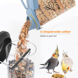 Brabtod Bird Seed Storage Container Portable-3 Qt/2.8 L Clear Plastic Pet Food Container-with Measuring Cup,Airtight Wild Bird Seed Dispenser for Storing Sunflower Seed|Squirrel proof|BPA Free-Blue