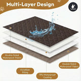 FunFurry Waterproof Dog Blanket, Couch Cover for Dogs Washable, Reversible Dog Bed Cover, Couch Furniture Protector. (Dark＆Light Brown, 82 X 82 Inch - 1 Pack)