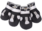LINXDB (4 Pack) Dog Shoes for Large Dogs, Medium Dog Boots & Paw Protectors for Winter Snowy Day, Summer Hot Pavement, Outdoor Walking, Indoor Hardfloors Anti Slip Sole (Black, S: 1.96"x2.16"(W*L))
