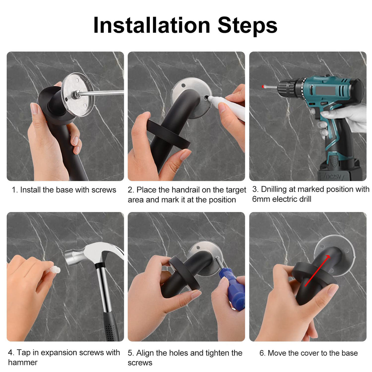supregear Bathroom Grab Bar, 24 in Non-Slip 201 Stainless Steel Bathroom Safety Grab Bar Oil Rubbed Black Hand Rail for Bathtub Toilet Kitchen Bedroom Shower, Concealed Screw Wall Mounted