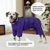 Four Legged Dog Winter Coat for Small Dogs, Warm Puppy Onesie Clothes Christmas, Reflective Turtleneck Dog Jacket with Buckles & D-Rings, Puffer Cold Weather Coat Zipper