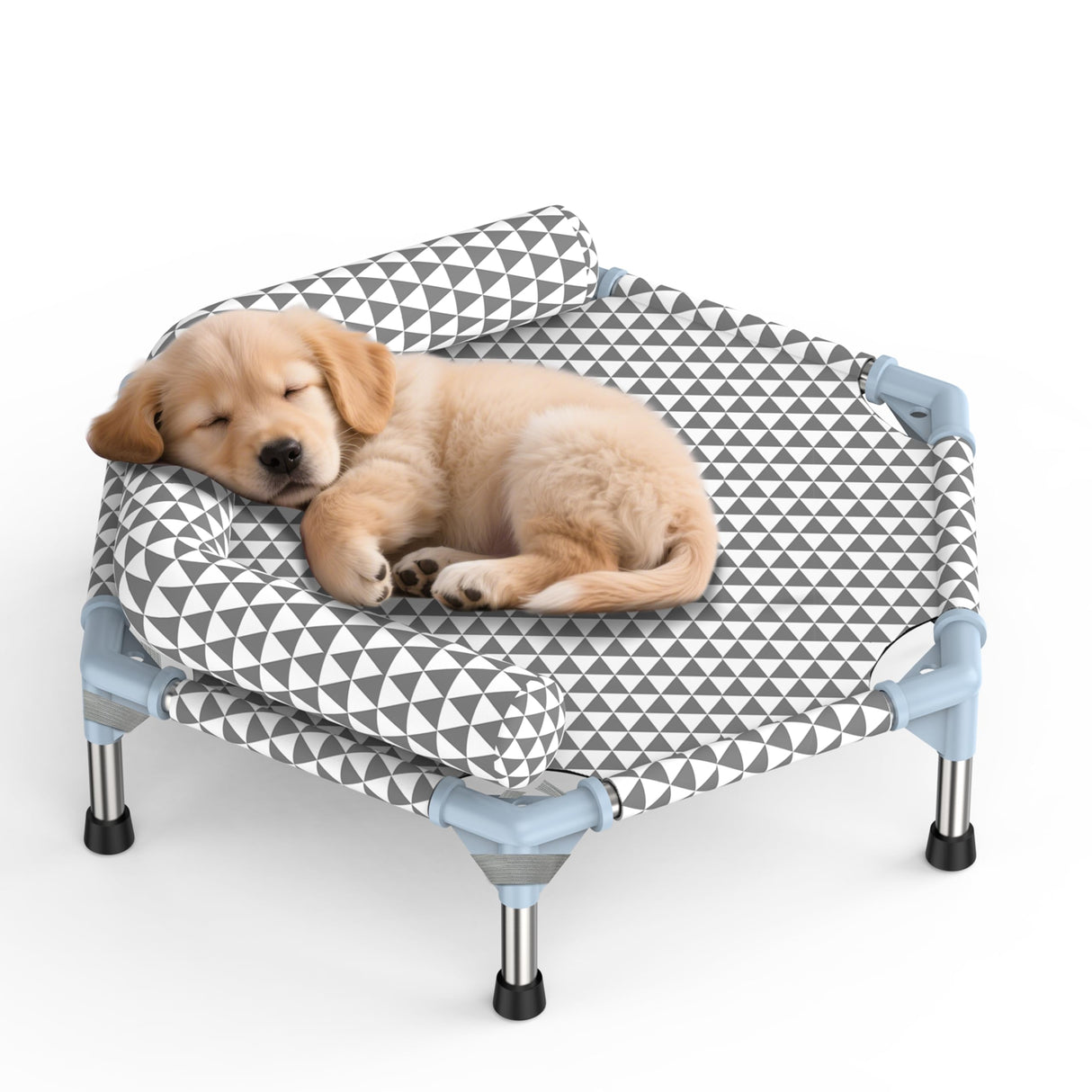 Orthopedic Dog Bed for Small Dogs - Removable Bolsters & cleanable Cover,Elevated Outdoor Dog Bed,Raised Dogs Bed,Easy to Assemble,Up to 75 lbs,Small