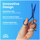 Equinox Professional Razor Edge Series Barber Hair Cutting Scissors - Japanese Stainless Steel Salon Scissors - 6.5” Overall Length - Fine Adjustment Tension Screw - Premium Shears for Hair Cutting