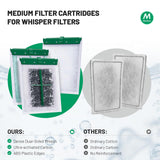 Esctabalt 16 Count Medium Filter Cartridges Compatible with Whisper Bio Bag Filters, Large Aquarium Filter Cartridge for Whisper 10i/IQ10/PF10 and Repto Filter 90 GPH