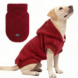 BINGPET Dog Hoodie for Large Medium Small Dogs, Sherpa Hooded Dog Sweater with Pocket Leash Hole for Boy Girl Dogs,Soft Warm Fleece Dog Winter Clothes Cold Weather Coats Jacket for Puppy Sweatshirt,L