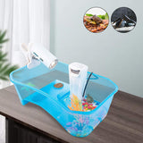 Turtle Tank with Multi-Function Areas, Easy Assembly, Ideal for Small Turtles & Reptiles, Includes Plastic Tree & Fishing Net
