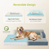 CWAWZ XL Orthopedic Dog Bed, Extra Large Dog Bed, Dual-Sided Pet Cooling Beds with Memory Foam Washable Cover Nonslip Bottom, Waterproof XLarge Pet Couch Beds with Bolsters, Dark Grey