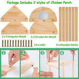 Chicken Perch Stand, 2PCS Pine Chicken Roosting Bars for coop and brooder, Training Perch Chick Fun Toys for Baby Chicks, Parakeets, Parrots