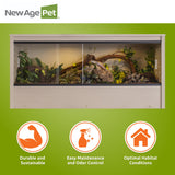 New Age Pet ECOFLEX 48" Wide Large Reptile Habitat, Mojave Lounge for Snakes, Tortoises & Lizards in Maple, Black & Grey, Easy Assembly, Sliding Glass Doors & Mesh Top