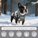 DENTRUN Extra Large Warm Dog Jacket - Windproof Water Repellent Reflective Coat, Adjustable Plush Turtleneck, Easy Wear Fleece Lined Cold Weather Vest for Great Dane, White Camo, XXXL