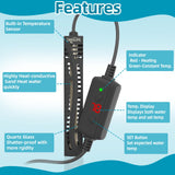 SEAOURA Small Aquarium Heater, 50W Mini Fish Tank Heater, Adjustable Submersible Aquarium Heater with External Digital Controller for Turtle, Betta, Freshwater, Saltwater, 5-15 Gallon