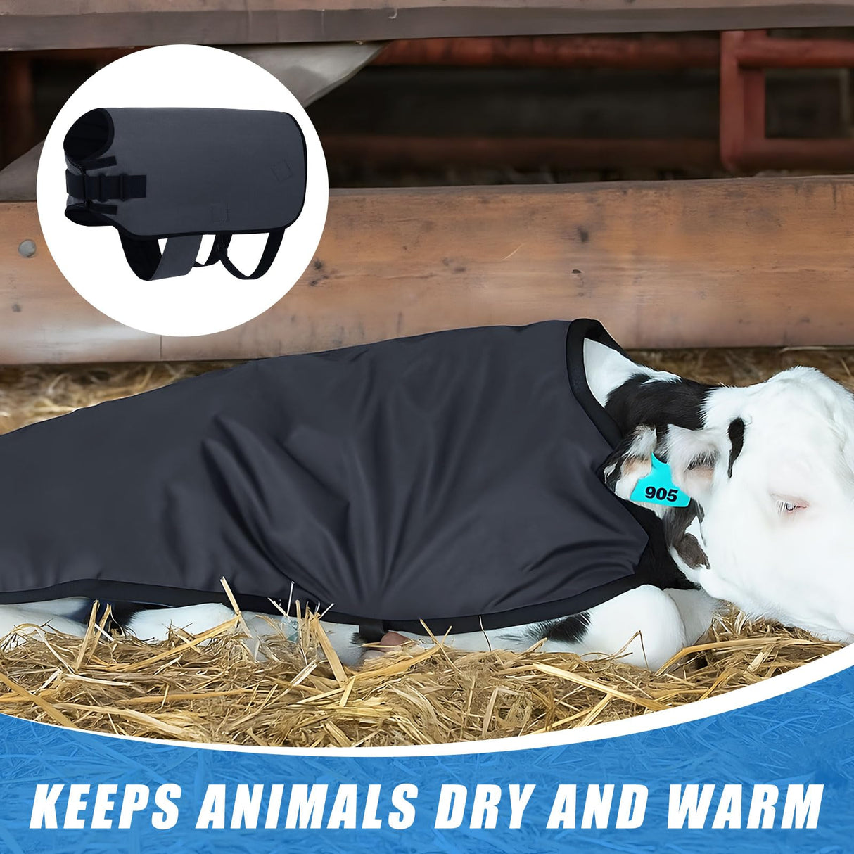 Shinylin Weatherproof Goat Blanket for Winter Sheep and Calf Blanket Soft Fleece Lining Goat Coat for Show Goats, Pets & Livestock Adjustable Belly Straps for Secure Fit(Gray,Size XL)