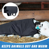 Shinylin Weatherproof Goat Blanket for Winter Sheep and Calf Blanket Soft Fleece Lining Goat Coat for Show Goats, Pets & Livestock Adjustable Belly Straps for Secure Fit(Gray,Size XL)