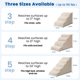 Airpanda Dog Steps for Bed, 4 Step Pet Stairs for Small and Medium Dogs, Non-Slip Dog Ramp with Washable Cover, High-Density Support Foam for Easy Climbing,Beige