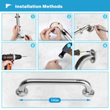 2 Pack 16 Inch Grab Bars for Bathtubs and Showers, Handicap Grab Bars, Shower Handle, Anti Slip Shower Handles for Elderly, Safety Shower Grab Bar, Stainless Steel